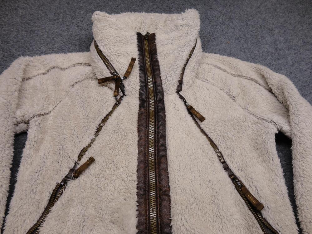 Kuhl Jacket Womens Small Beige Sherpa Fleece Full Zip Pockets Outdoor Warm